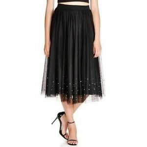Anthropologie Tulle Skirt with Crystal Details